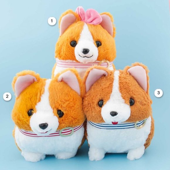 Ichini the Corgi Plush Version 1 (Pink Bow) - Picture 1 of 3